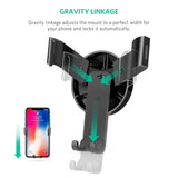 Support Téléphone Voiture Gravité à Grille Aération en Aluminium Compatible avec iPhone 11 Pro Max XS Max XR X 8 7 6